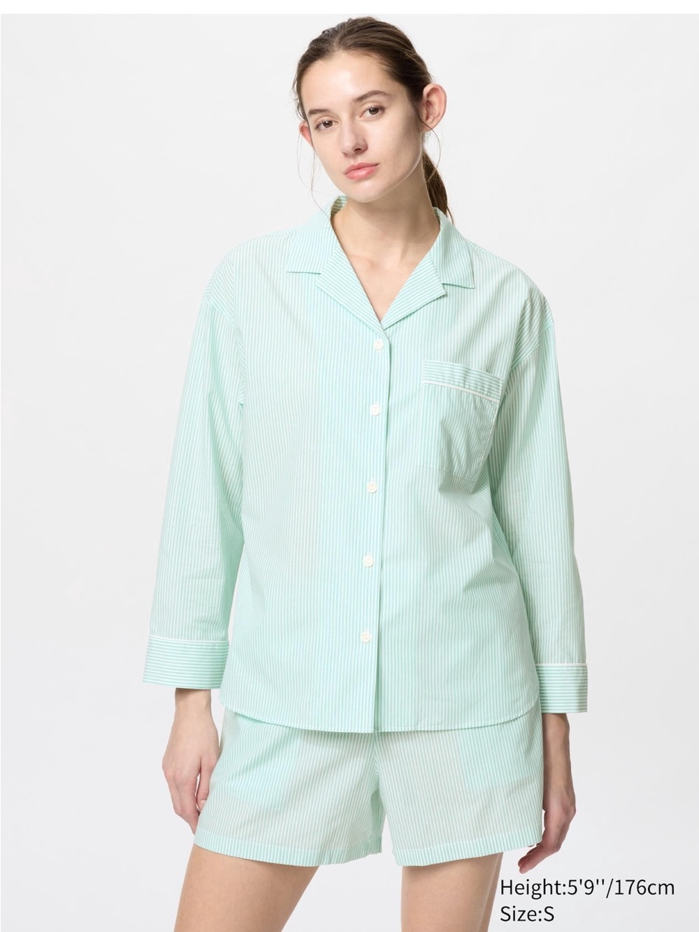 💚Cotton-Blend Mint Stripe Pajama Set.